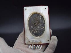 Portrait Antique table icon imperial russian Tsar Nicholas II Romanov silver vtg