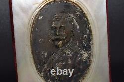 Portrait Antique table icon imperial russian Tsar Nicholas II Romanov silver vtg