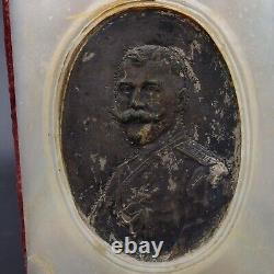 Portrait Antique table icon imperial russian Tsar Nicholas II Romanov silver vtg