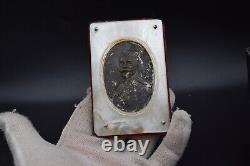 Portrait Antique table icon imperial russian Tsar Nicholas II Romanov silver vtg