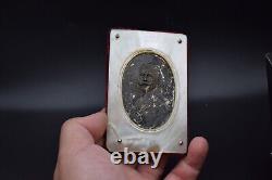 Portrait Antique table icon imperial russian Tsar Nicholas II Romanov silver vtg