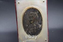Portrait Antique table icon imperial russian Tsar Nicholas II Romanov silver vtg