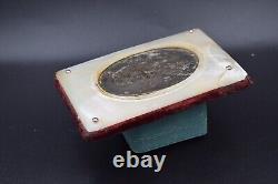 Portrait Antique table icon imperial russian Tsar Nicholas II Romanov silver vtg