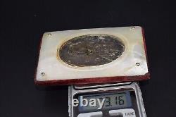 Portrait Antique table icon imperial russian Tsar Nicholas II Romanov silver vtg