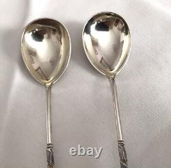 Pr Imperial Russian 84 Zolotniki Silver Niello Spoons Lev Fridrikhovitch Oleks