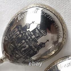 Pr Imperial Russian 84 Zolotniki Silver Niello Spoons Lev Fridrikhovitch Oleks