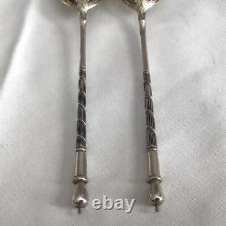 Pr Imperial Russian 84 Zolotniki Silver Niello Spoons Lev Fridrikhovitch Oleks