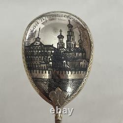 Pr Imperial Russian 84 Zolotniki Silver Niello Spoons Lev Fridrikhovitch Oleks