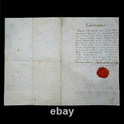 RARE 1840 Imperial Russian Signed Sealed Nicholas I Military Document Wax Stamp