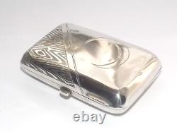 RARE 88g ANTIQUE IMPERIAL RUSSIAN SOLID SILVER CIGARETTE CASE, MOSCOW 1899-1908