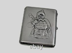 RARE ANTIQUE IMPERIAL RUSSIAN 84 SILVER CIGARETTE CASE Bogatyr fine quality
