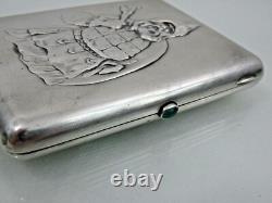 RARE ANTIQUE IMPERIAL RUSSIAN 84 SILVER CIGARETTE CASE Bogatyr fine quality