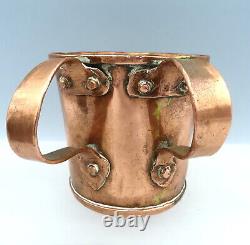 RARE Antique Jewish Washing Cup Imperial Russian Copper Judaica Netilat Yadayim