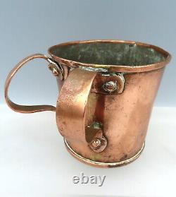 RARE Antique Jewish Washing Cup Imperial Russian Copper Judaica Netilat Yadayim