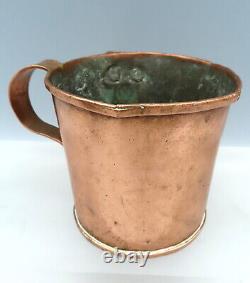 RARE Antique Jewish Washing Cup Imperial Russian Copper Judaica Netilat Yadayim