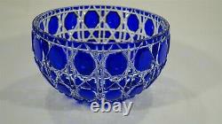 RARE Fabergé Cut to Clear Crystal Russian Imperial Court Cobalt Blue Bowl