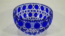 RARE Fabergé Cut to Clear Crystal Russian Imperial Court Cobalt Blue Bowl