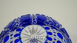 RARE Fabergé Cut to Clear Crystal Russian Imperial Court Cobalt Blue Bowl