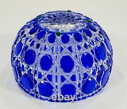 RARE Fabergé Cut to Clear Crystal Russian Imperial Court Cobalt Blue Bowl