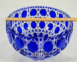 RARE Fabergé Cut to Clear Crystal Russian Imperial Court Cobalt Blue Bowl