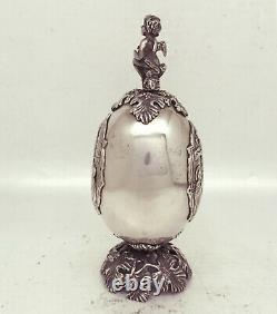 RARE Russian Imperial 88 Silver Easter Egg Icon by August Holming Faberge firm