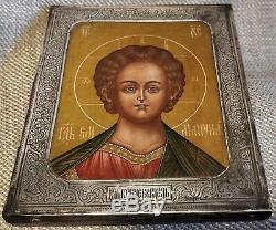 RUSSIAN IMPERIAL 84SILVER ICON Jesus Christ Emmanuel