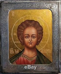 RUSSIAN IMPERIAL 84SILVER ICON Jesus Christ Emmanuel