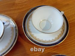 RUSSIAN IMPERIAL PORCELAIN KORNILOV BROTHERS delicate Tea Set with blue/gold