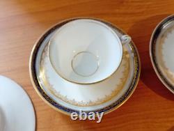 RUSSIAN IMPERIAL PORCELAIN KORNILOV BROTHERS delicate Tea Set with blue/gold
