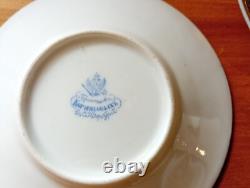 RUSSIAN IMPERIAL PORCELAIN KORNILOV BROTHERS delicate Tea Set with blue/gold