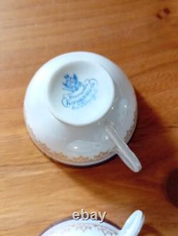 RUSSIAN IMPERIAL PORCELAIN KORNILOV BROTHERS delicate Tea Set with blue/gold