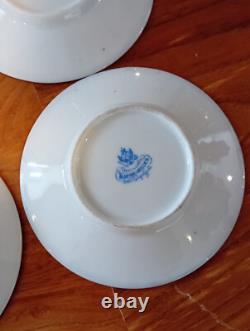 RUSSIAN IMPERIAL PORCELAIN KORNILOV BROTHERS delicate Tea Set with blue/gold
