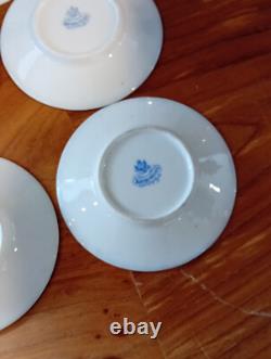 RUSSIAN IMPERIAL PORCELAIN KORNILOV BROTHERS delicate Tea Set with blue/gold