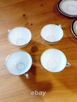 RUSSIAN IMPERIAL PORCELAIN KORNILOV BROTHERS delicate Tea Set with blue/gold