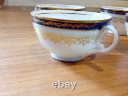 RUSSIAN IMPERIAL PORCELAIN KORNILOV BROTHERS delicate Tea Set with blue/gold