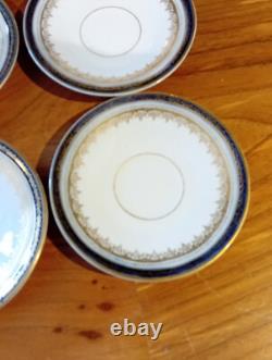 RUSSIAN IMPERIAL PORCELAIN KORNILOV BROTHERS delicate Tea Set with blue/gold
