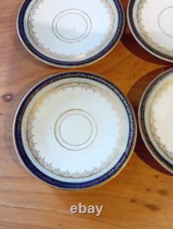 RUSSIAN IMPERIAL PORCELAIN KORNILOV BROTHERS delicate Tea Set with blue/gold