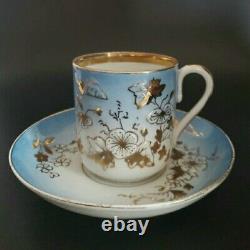 RUSSIAN KUZNETSOV ANTIQUE IMPERIAL FACTORY CUP AND SAUCER HANDPAINTED 19thC