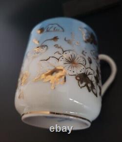 RUSSIAN KUZNETSOV ANTIQUE IMPERIAL FACTORY CUP AND SAUCER HANDPAINTED 19thC