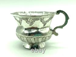 Rare 1795 Catherine II Antique Imperial Russian Silver Charka Chased Cup Moscow