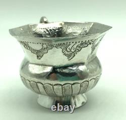 Rare 1795 Catherine II Antique Imperial Russian Silver Charka Chased Cup Moscow
