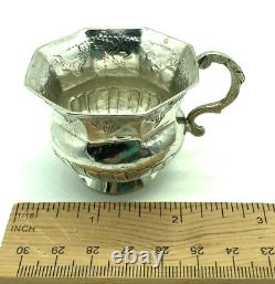 Rare 1795 Catherine II Antique Imperial Russian Silver Charka Chased Cup Moscow