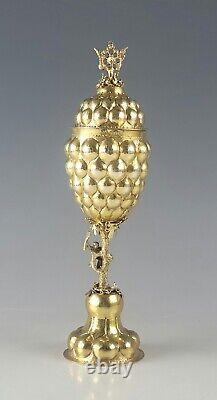 Rare 18C Imperial Russian Gilt Silver Pineapple Chalice 1765