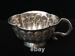 Rare 18c Catherine II Antique Imperial Russian Silver Charka Chased Cup Moscow
