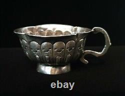 Rare 18c Catherine II Antique Imperial Russian Silver Charka Chased Cup Moscow