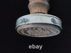 Rare 1907 Antique Imperial Russian Eagle Tsar Nicolas II Wax Seal Desk Stamp RU