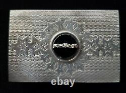 Rare Antique 1917 Imperial Russian Pan Slavic Silver Snuff Pill Box Vesta Case