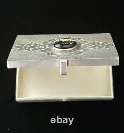 Rare Antique 1917 Imperial Russian Pan Slavic Silver Snuff Pill Box Vesta Case