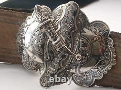 Rare Antique 19th C. Russian Solid SIlver & Niello Belt