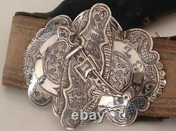 Rare Antique 19th C. Russian Solid SIlver & Niello Belt